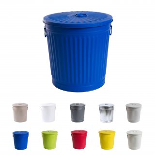Jinfa | Poubelle en mtal galvanis avec poignes et couvercle | Jaune | Diamtre  42 cm - Hauteur 47,5 cm | Capacit: 62 litres