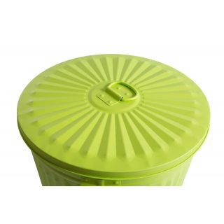 Jinfa | Poubelle en mtal galvanis avec poignes et couvercle | Vert | Diamtre  21,5 cm - Hauteur 21,5 cm | Capacit: 7 litres
