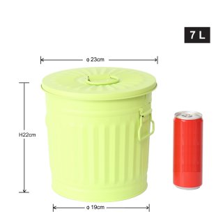 Jinfa | Galvanized metal trash bin with handles and lid | Green | Four different sizes 