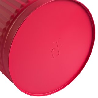 Jinfa | Galvanized metal trash bin with handles and lid | Red | Diameter  29 cm | Height 31,5 cm | Volume: 18 litres