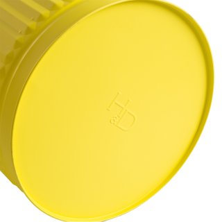 Jinfa | Galvanized metal trash bin with handles and lid | Yellow | Diameter � 36 cm | Height 36,5 cm | Volume: 35 litres