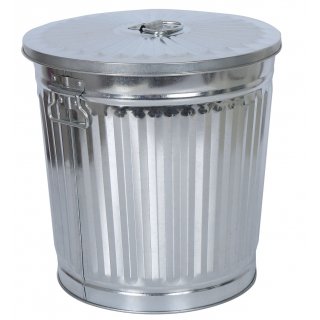 Jinfa | Galvanized metal trash bin with handles and lid | Zinc | Four different sizes