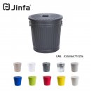 Jinfa | Galvanized metal trash bin with handles and lid |...