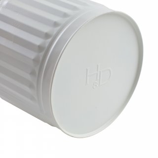 Jinfa | Bidone in metallo con manici e coperchio | Bianco crema |  29 cm, h 31,5 cm | Capienza 18 litri