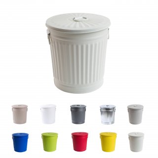 Jinfa | Galvanized metal trash bin with handles and lid | Zinc | Diameter  42 cm | Height 47,5 cm | Volume: 62 litres