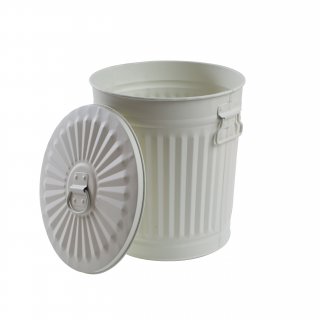 Jinfa | Galvanized metal trash bin with handles and lid | Zinc | Diameter  42 cm | Height 47,5 cm | Volume: 62 litres