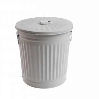 Jinfa� | Piccolo bidone in metallo con manici e coperchio | Grigio | � 21,5 cm, h 21,5 cm | Capienza 7 litri