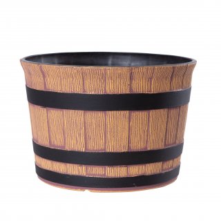 Jinfa Blumenkbel aus Kunststoff im Eichenfass-Design |...