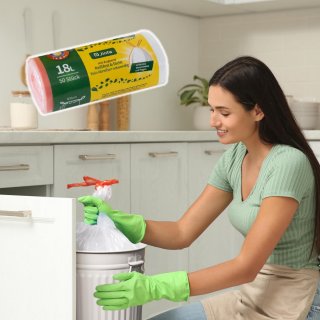 Jinfa 50 Mllbeutel mit Zugband | Transparent | 49x58 cm...