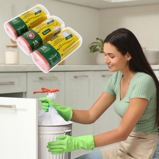 Jinfa Set von 150 Mllbeutel mit Zugband | Transparent |...