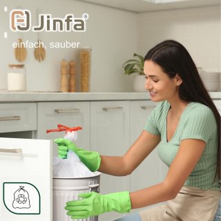 Jinfa Set von 150 Müllbeutel mit Zugband | Transparent | 49x58 cm | Für Jinfa Metalltonne 18 L