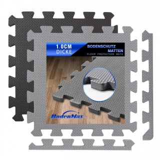 BodenMax Sportmatte rutschfest Pool Unterlegmatte Bodenschutz | 30x30x1cm Grau | 36 Stck