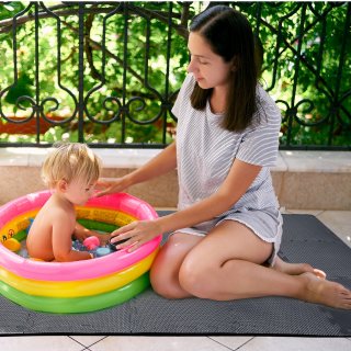 BodenMax Sportmatte rutschfest Pool Unterlegmatte Bodenschutz | 30x30x1cm Schwarz | 54 Stck