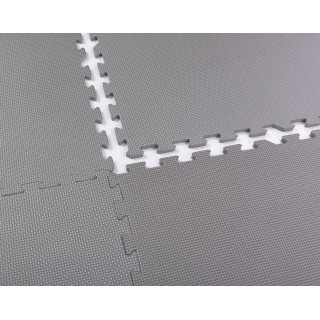 BodenMax Sportmatte Fitnessraum EVA Gymnastikmatte rutschfest Pool Unterlegmatte Bodenschutz dick | 58x58x1 cm grau | 24 St�ck