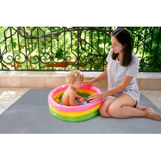 BodenMax Sportmatte Fitnessraum EVA Gymnastikmatte rutschfest Pool Unterlegmatte Bodenschutz dick | 58x58x1 cm grau | 24 St�ck