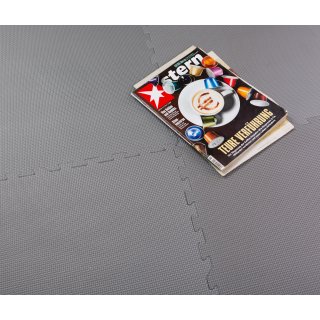 BodenMax Sportmatte Fitnessraum EVA Gymnastikmatte rutschfest Pool Unterlegmatte Bodenschutz dick | 58x58x1 cm grau | 24 St�ck