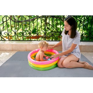BodenMax Sportmatte rutschfest Pool Unterlegmatte Bodenschutz indoor outdoor Schaumstoffplatte | 58x58x1 cm grau | 48 Stck