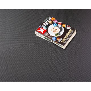 BodenMax Puzzle Matte Fitnessmatte Turnmatte Unterlegmatte Bodenmatte Trainingsmatte Gummimatte | 58x58x2.5 cm schwarz | 18 Stck