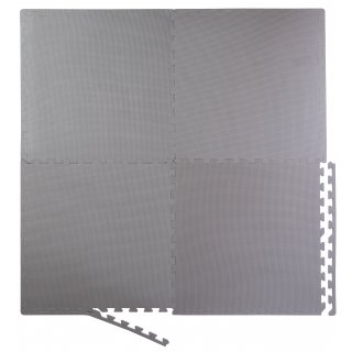 BodenMax Sportmatten rutschfeste Bodenschutz Fitness Bodenmatten Pool Unterlegmatte gross dick | 58x58x2.5 cm grau | 18 Stck