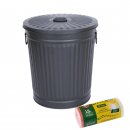 Jinfa 1 Retrodesign Metalleimer mit Griffen und Deckel +...