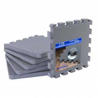 BodenMax® Schutzmatten Set 30x30cm mit 2.5 cm Stärke-  schwarz grau