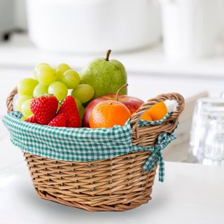 eGenuss 2 Landhausstil dicke Weiden Brotk�rbe + 2 abnehmbare Baumwolle Liner + 2 Baumwolle atmungsaktiv Korb Abdeckungen + 1 Edelstahl-Zange | Gr�neGenuss 2 Landhausstil dicke Weiden Brotk�rbe + 2 abnehmbare Baumwolle Liner + 2 Baumwolle atmungsaktiv Korb