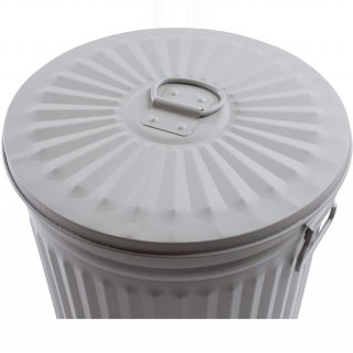 Jinfa 4er-Set Retrodesign Mlleimer mit Griffen und Deckel + 50 Mllbeutel | Grau| 18L