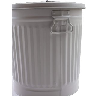 Jinfa 4er-Set Retrodesign Mlleimer mit Griffen und Deckel + 50 Mllbeutel | Grau| 18L
