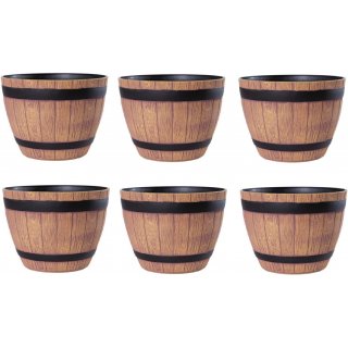 Jinfa 6er-Set Blumenkbel aus Kunststoff in Holzoptik |...