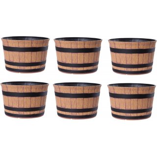 Jinfa 6er-Set Blumenkbel aus Kunststoff in Holzoptik |...