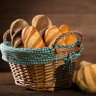 eGenuss Brotkrbe einkaufskrbe obstkrbe geflochten weidenkrbe mit seitlichen Griffen und abnehmbarem Stoffbezug | Mehrere Optionen verfgbar