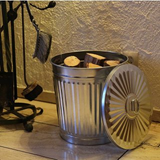 Jinfa 2er-Set Retrodesign Mlleimer mit Griffen und Deckel + 30 Mllbeutel | Zink| 62L