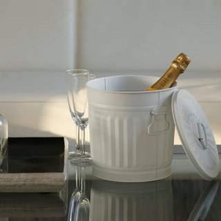 Jinfa 2er-Set Retrodesign Mlleimer mit Griffen und Deckel + 50 Mllbeutel | Mattwei| 18L