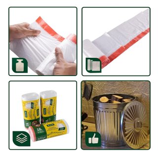 Jinfa 150 M�llbeutel mit Zugband | transparent | 49x58 cm | f�r Jinfa Metalltonne 18 L