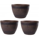 Jinfa 3 Blumenk�bel aus Kunststoff in Holzoptik | Farbe:...