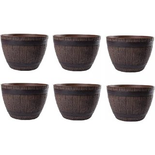 Jinfa 6 Blumenkbel aus Kunststoff in Holzoptik | Farbe:...