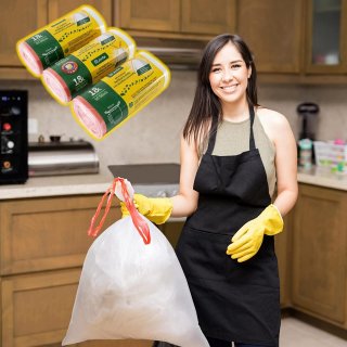 Jinfa 150 M�llbeutel mit Zugband | transparent | 49x58 cm | f�r Jinfa Metalltonne 18 L