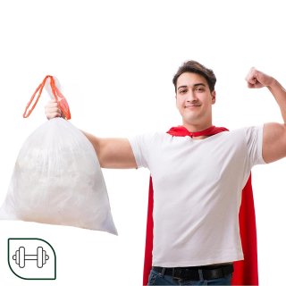 Jinfa 150 M�llbeutel mit Zugband | transparent | 49x58 cm | f�r Jinfa Metalltonne 18 L