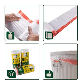 Jinfa 150 Mllbeutel mit Zugband | transparent | 49x58 cm | fr Jinfa Metalltonne 18 L