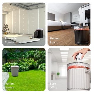 Jinfa 2er-Set Retrodesign Mlleimer mit Griffen und Deckel + 50 Mllbeutel | Cremewei | 18L