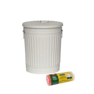 Jinfa 1 Retrodesign Metalleimer mit Griffen und Deckel +...