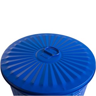 Jinfa 4er-Set Retrodesign Mlleimer mit Griffen und Deckel + 50 Mllbeutel | Blau | 18L