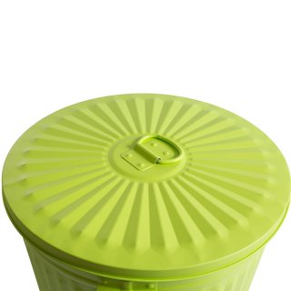 Jinfa 2er-Set Retrodesign Mlleimer mit Griffen und Deckel + 50 Mllbeutel | Grn | 18L