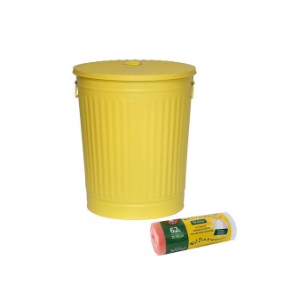 Jinfa 1 Retrodesign Metalleimer mit Griffen und Deckel +...