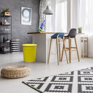 Jinfa 2er-Set Retrodesign Mlleimer mit Griffen und Deckel + 30 Mllbeutel | Gelb | 62L