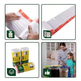Jinfa 150 M�llbeutel mit Zugband | transparent | 49x58 cm | f�r Jinfa Metalltonne 18 L