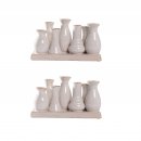 Jinfa 2 Set aus 7 kleinen Vasen auf festem Sockel |...