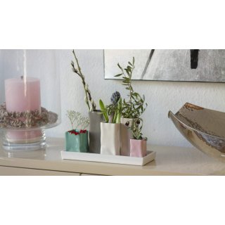 Jinfa | Floreros modernos en cermica para interiores | Multicolor | 29,5 x 11 x 6 cm | Set de 5 jarrones | Floreros en cermica para decoracin, regalos, centros de mesa, salones