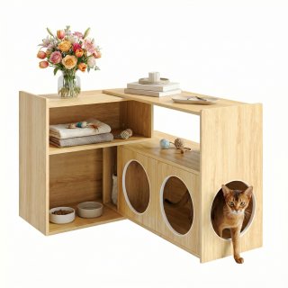 Haustierm�bel aus Holz ? Futterstation, Haustierschrank und Katzenm�bel mit Stauraum f�r Hunde und Katzen