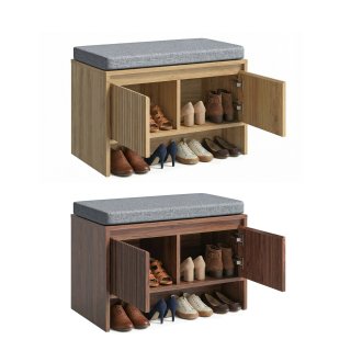 Schuhbank mit Stauraum, gepolsterte Sitzbank mit Kissen,...